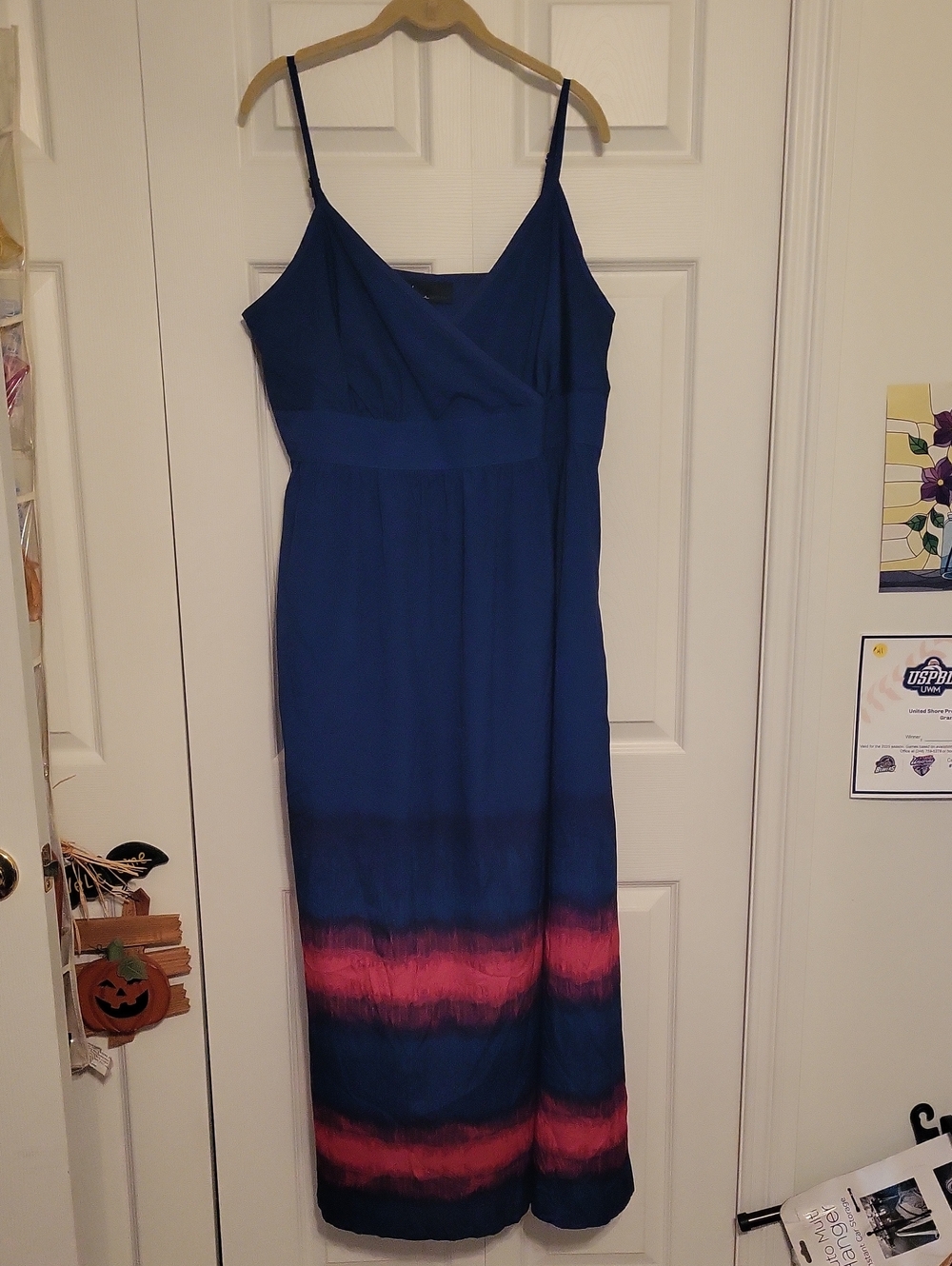 Blue and Pink Ombre Maxi Dress